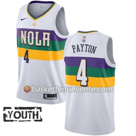 Maillot Basket New Orleans Pelicans Elfrid Payton 4 2018-19 Nike City Edition Blanc Swingman - Enfant